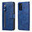 Coque Portefeuille Livre Cuir Etui Clapet T10 pour Samsung Galaxy Note 20 5G Bleu