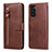 Coque Portefeuille Livre Cuir Etui Clapet T10 pour Samsung Galaxy Note 20 5G Marron