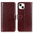 Coque Portefeuille Livre Cuir Etui Clapet T12 pour Apple iPhone 13 Marron