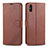 Coque Portefeuille Livre Cuir Etui Clapet T12 pour Xiaomi Redmi 9A Marron