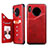 Coque Portefeuille Livre Cuir Etui Clapet T14 pour Huawei Mate 30 5G Rouge