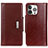 Coque Portefeuille Livre Cuir Etui Clapet T15 pour Apple iPhone 14 Pro Marron