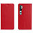 Coque Portefeuille Livre Cuir Etui Clapet T16 pour Xiaomi Mi Note 10 Pro Rouge