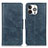 Coque Portefeuille Livre Cuir Etui Clapet T17 pour Apple iPhone 14 Pro Bleu