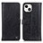 Coque Portefeuille Livre Cuir Etui Clapet T18 pour Apple iPhone 13 Noir