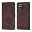 Coque Portefeuille Livre Cuir Etui Clapet Y01B pour Huawei Honor X8 4G Marron