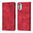 Coque Portefeuille Livre Cuir Etui Clapet Y01B pour Motorola Moto E32 Rouge