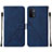 Coque Portefeuille Livre Cuir Etui Clapet Y01B pour OnePlus Nord N200 5G Bleu