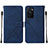 Coque Portefeuille Livre Cuir Etui Clapet Y01B pour Oppo A55S 5G Bleu