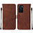 Coque Portefeuille Livre Cuir Etui Clapet Y01B pour Oppo A55S 5G Marron