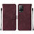 Coque Portefeuille Livre Cuir Etui Clapet Y01B pour Oppo A94 5G Vin Rouge