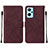 Coque Portefeuille Livre Cuir Etui Clapet Y01B pour Oppo A96 4G Vin Rouge