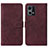 Coque Portefeuille Livre Cuir Etui Clapet Y01B pour Oppo F21s Pro 4G Vin Rouge