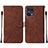 Coque Portefeuille Livre Cuir Etui Clapet Y01B pour Oppo Find X5 Pro 5G Marron