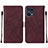 Coque Portefeuille Livre Cuir Etui Clapet Y01B pour Oppo Find X5 Pro 5G Vin Rouge