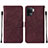 Coque Portefeuille Livre Cuir Etui Clapet Y01B pour Oppo Reno5 Lite Vin Rouge