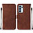 Coque Portefeuille Livre Cuir Etui Clapet Y01B pour Oppo Reno6 Pro 5G India Marron