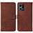 Coque Portefeuille Livre Cuir Etui Clapet Y01B pour Oppo Reno7 4G Marron