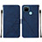 Coque Portefeuille Livre Cuir Etui Clapet Y01B pour Realme C25Y Bleu