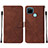 Coque Portefeuille Livre Cuir Etui Clapet Y01B pour Realme C25Y India Marron