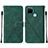 Coque Portefeuille Livre Cuir Etui Clapet Y01B pour Realme C25Y India Vert