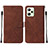 Coque Portefeuille Livre Cuir Etui Clapet Y01B pour Realme C35 Marron