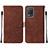 Coque Portefeuille Livre Cuir Etui Clapet Y01B pour Realme Q3 5G Marron