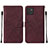 Coque Portefeuille Livre Cuir Etui Clapet Y01B pour Samsung Galaxy A03 Vin Rouge