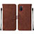 Coque Portefeuille Livre Cuir Etui Clapet Y01B pour Samsung Galaxy A03s Marron