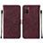 Coque Portefeuille Livre Cuir Etui Clapet Y01B pour Samsung Galaxy A03s Vin Rouge