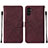 Coque Portefeuille Livre Cuir Etui Clapet Y01B pour Samsung Galaxy A04s Vin Rouge