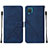 Coque Portefeuille Livre Cuir Etui Clapet Y01B pour Samsung Galaxy A12 5G Bleu