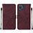 Coque Portefeuille Livre Cuir Etui Clapet Y01B pour Samsung Galaxy A12 5G Vin Rouge