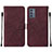 Coque Portefeuille Livre Cuir Etui Clapet Y01B pour Samsung Galaxy A15 4G Vin Rouge