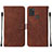 Coque Portefeuille Livre Cuir Etui Clapet Y01B pour Samsung Galaxy A21s Marron