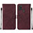 Coque Portefeuille Livre Cuir Etui Clapet Y01B pour Samsung Galaxy A21s Vin Rouge