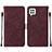 Coque Portefeuille Livre Cuir Etui Clapet Y01B pour Samsung Galaxy A22 4G Vin Rouge