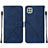Coque Portefeuille Livre Cuir Etui Clapet Y01B pour Samsung Galaxy A22s 5G Bleu