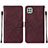 Coque Portefeuille Livre Cuir Etui Clapet Y01B pour Samsung Galaxy A22s 5G Vin Rouge