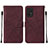 Coque Portefeuille Livre Cuir Etui Clapet Y01B pour Samsung Galaxy A33 5G Vin Rouge