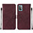 Coque Portefeuille Livre Cuir Etui Clapet Y01B pour Samsung Galaxy A52 4G Vin Rouge