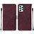 Coque Portefeuille Livre Cuir Etui Clapet Y01B pour Samsung Galaxy A53 5G Vin Rouge