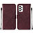 Coque Portefeuille Livre Cuir Etui Clapet Y01B pour Samsung Galaxy A72 5G Vin Rouge