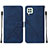 Coque Portefeuille Livre Cuir Etui Clapet Y01B pour Samsung Galaxy F22 4G Bleu