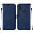 Coque Portefeuille Livre Cuir Etui Clapet Y01B pour Samsung Galaxy M11 Bleu