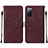 Coque Portefeuille Livre Cuir Etui Clapet Y01B pour Samsung Galaxy S20 FE (2022) 5G Vin Rouge