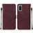 Coque Portefeuille Livre Cuir Etui Clapet Y01B pour Samsung Galaxy S20 Vin Rouge