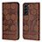 Coque Portefeuille Livre Cuir Etui Clapet Y01B pour Samsung Galaxy S21 FE 5G Marron