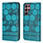 Coque Portefeuille Livre Cuir Etui Clapet Y01B pour Samsung Galaxy S21 Ultra 5G Cyan