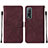 Coque Portefeuille Livre Cuir Etui Clapet Y01B pour Vivo iQOO U1 Vin Rouge